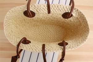 Borsa a tracolla in paglia di vimini francese, stile pastorale, borsa tote intrecciata, borsa da spiaggia per vacanze, borse in paglia di rafia - Product Image 6