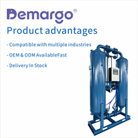 Sécheur d'air industriel Demargo 25 mètres cubes en acier inoxydable micro-chauffé bleu, garantie 1 an pour déshydratant d'air comprimé