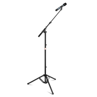 Support de microphone et trépied en métal noir réglable et robuste - Support de microphone professionnel pour scène et concert
