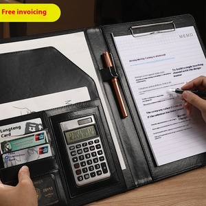 Porte-documents multifonctionnel en cuir A4 pour gestionnaire d'entreprise avec rangement pour tableau, idéal pour les ventes, les expositions, les signatures, motif sac - Product Image 1