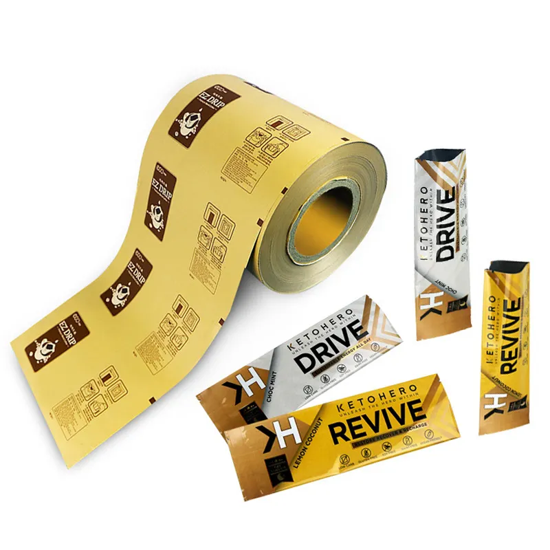 Bedrukt Hoge Kwaliteit Voedsel Verpakking Kraftpapier Film Roll Wikkelen Plastic Bopp Aluminium Folie