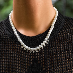 Collana di Perle alla Moda Hip Hop, Collane <span class=keywords><strong>con</strong></span> Strass Luccicanti per Uomo, Gioielli e Accessori <span class=keywords><strong>Maschili</strong></span> - Product Image 3