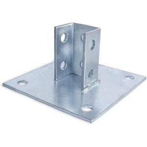 Base de montaje cuadrada MISA de 6x6 pulgadas para poste de soporte sin aleación, con imprimación y granallado, para canal de 1-5/8 pulgadas - Product Image 4