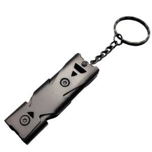 Sifflet double tube porte-clés, sifflet d'urgence haute décibels pour survie en extérieur, outil de camping multifonction - Product Image 2