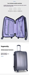 Valises de luxe à roulettes de 20 pouces en PC+ABS, 4 roulettes pivotantes, bagages à main pour les voyages quotidiens et les vacances - Vente en gros - Product Image 5