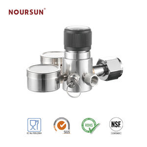 Válvula reductora de presión de doble manómetro ajustable con acuario aplicable a todo tipo de cilindros de CO2 - Product Image 4