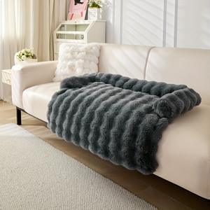 เตียงสุนัขขนกระต่ายเนื้อนุ่มหรูหราอุปกรณ์สำหรับสัตว์เลี้ยงซักได้ฐานรองกันลื่นทนทานเบาะโซฟาเตียงสำหรับสัตว์เลี้ยง - Product Image 6