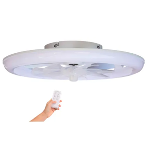 Lumicraft VENTI-10 LED ventilatore da soffitto 50 cm di diametro con 7 lame in plastica trasparente e struttura bianca - Product Image 3