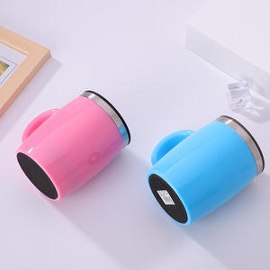 Taza de café y leche de acero inoxidable CL015 de 450 ml al por mayor, taza de doble capa a prueba de fugas con asa, artículos de cocina para desayuno y té - Product Image 2