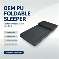 Matelas pliable personnalisé en PU imperméable et ignifuge pour camion, camping-car, couchage, coussin de repos portable résistant à l'usure, pliage en 1 seconde pour kits intérieurs