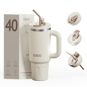 Wholesale Custom Logo <strong>Reusable</strong> Stainless Steel Insulated Vacuum Mug Travel 40oz 30oz Tumbler <strong>Cups</strong> with Handle Straw - Product Image 1