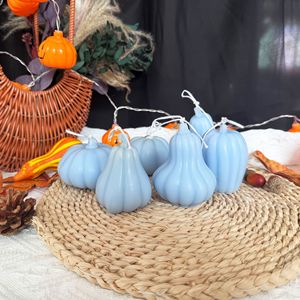 Handmade Pumpkin Shaped Scented <b>Candle</b> <b>Set</b> Multi‑color Fall Harvest Decor <b>Candle</b> For Halloween Home Table Atmosphere Ornament - Product Image 3
