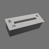 Cheminée électrique intelligente encastrable à flamme à 1 niveau, télécommande, insert en acier inoxydable, décoration pour la maison et l'hôtel AF66