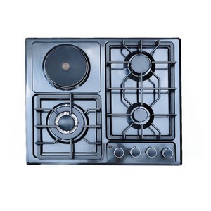 <span class=keywords><strong>Piano</strong></span> <span class=keywords><strong>Cottura</strong></span> Multifunzione, Combinazione Gas e Induzione, 4 Fuochi (3 Gas + 1 Elettrico), Superficie in Vetro Temperato Nero - Product Image 4