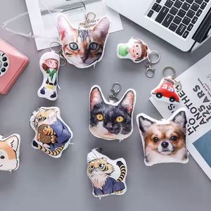 OEM ODM Custom Metal Digital Photo Keychains Promotional Soft Cartoon Mascot Pendant - Product Image 4