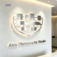 Lettres 3D en acier inoxydable personnalisées rétroéclairées par LED, halo inversé illuminé, logo mural pour entreprise, bureau, signalétique, étanche IP65, usage commercial