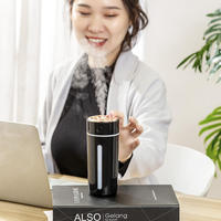 Mini humidificateur portable voiture 360ml petit humidificateur à brume fraîche diffuseur USB bureau personnel avec diffuseur de lampe de nuit LED