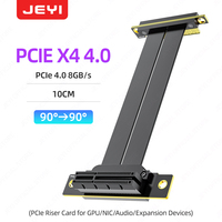 Venta al por mayor JEYI PCIe 4,0 X4 Riser Cable Ángulo de 90 °-90 ° para Mining Rig Tarjeta de red NVMe SSD Pedidos al por mayor disponibles
