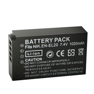 แบตเตอรี่ EN-EL20 1020มิลลิแอมป์ต่อชั่วโมงสำหรับ Nikon 1 J1 AW1 J3 J2 S1 COOLPIX ไฟ CE ROHS ขายส่งระดับ1มีเสถียรภาพ - Product Image 4
