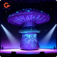 Champignon Fluorescent Gonflable Décor Événement Halloween avec Éclairage LED Accessoires de Scène Champignon Bleu Gonflable