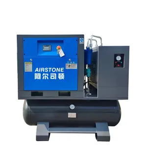 Airstone uzay tasarrufu yeni tasarım 8bar 7.5kw 4-in-1 hepsi bir vida hava kompresörü düşük gürültü