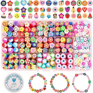 direct deal flat round polymer clay beads for diy jewelry bracelet making clay beads kit