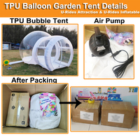 Tente bulle gonflable hermétique U-Rides en TPU avec zone de saut pour fêtes et mariages