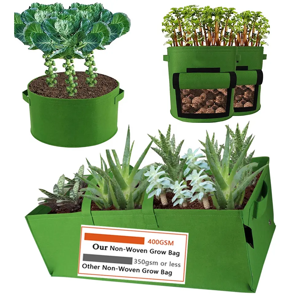 Groente Potten 3/5/9/16 Gallon Aardappel Groeien Zakken Stof Zware Vilt Tassen Planter Grow Bag