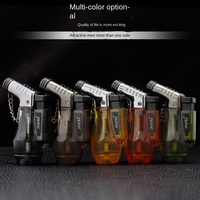 YX Haishen 2 double flamme Jet briquet Design moderne en plastique coupe-vent extérieur ensemble de fumer pour les cadeaux d'affaires en gros