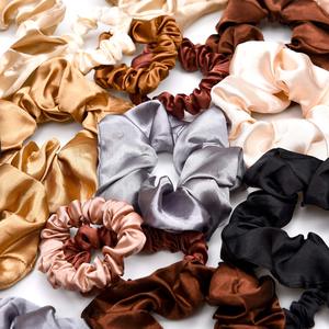Ensemble d'attaches à cheveux personnalisées en tissu de couleur pure, chouchous en corde, bandeau, chouchou, bandeau élastique en soie - Product Image 4