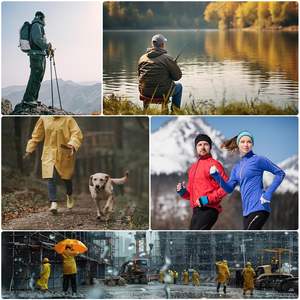 Chubasquero industrial de poliéster de <span class=keywords><strong>PVC</strong></span> de alta resistencia, chaqueta de seguridad impermeable reutilizable, pantalones para adultos, senderismo y actividades al aire libre - Product Image 5