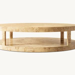 Mesa de Centro Redonda de Madera con Chapa de Madera Mappa, Diseño Moderno y Minimalista 2024 para la Sala de Estar - Product Image 1