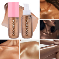 Gloss repulpant pour les lèvres de marque privée huile scintillante pour le corps crème cosmétique bronzante paillettes maquillage liquide surligneur