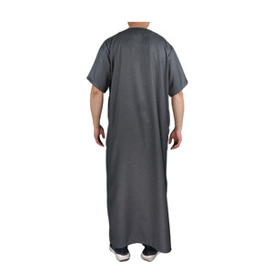 CCY Robe de chambre arabe à manches courtes en polyester respirant fait à la main pour hommes en couleurs mélangées pour vêtements musulmans Thobe arabe modeste - Product Image 6