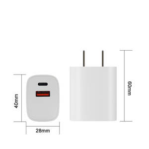 Caricatore a doppia parete 20W PD QC 3.0 ricarica rapida USB un USB <span class=keywords><strong>C</strong></span> Gan adattatore spina Multi porta 20W caricatore <span class=keywords><strong>Iphone</strong></span> - Product Image 4