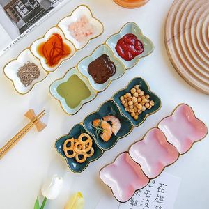 Plato para Salsas de Cerámica Esmaltada de Estilo Japonés Premium con 2/3 Compartimentos - <span class=keywords><strong>Rectangular</strong></span>, Apto para Alimentos, para Hoteles y Restaurantes - Product Image 6