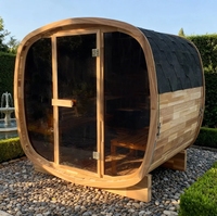 Sauna de Exterior de Alta Calidad, Sauna Tradicional de Vapor Húmedo de Cedro Rojo, Sala de Sauna de Madera