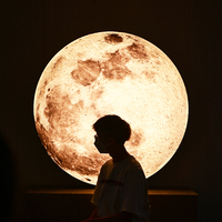 Film souple uv boîte à lumière lunaire personnalisé romantique lune illuminé signe atmosphère sens des signes lumineux