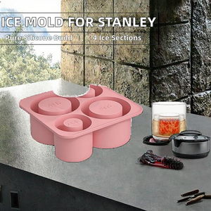 Molde de Hielo de Silicona Ecológico KCT con Tapa, Molde para Congelador con Cuatro Compartimentos en Forma de Rueda Dentada para Vasos de 20-40 oz - Product Image 2