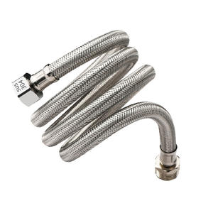 Manguera trenzada de acero inoxidable, tubería de plomería flexible de alta presión con diámetro interior de 1/2 pulgada para entrada y salida de agua caliente y fría - Product Image 1