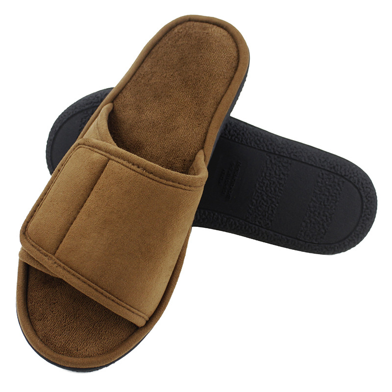 Leather Mens Open Toe House Slippers Wholesale House Sandals