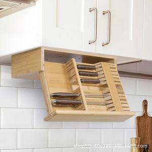 Portacuchillos de Madera para Montar en la Pared, Organizador de Utensilios de Cocina de Bambú Extraíble, Ecológico, Soporte para Cuchillos de Frutas - Product Image 2