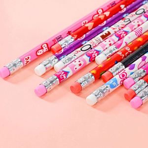Lot de crayons HB en bois fantaisie personnalisés en gros pour l'école, les étudiants ou l'usage domestique, avec gomme incluse - Product Image 4