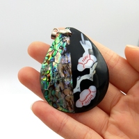 Pendentifs en coquille d'abalone noire, pour boucles d'oreilles, en forme de poire ovale, collier, bracelet, pour la fabrication de bijoux, livraison gratuite, vente en gros