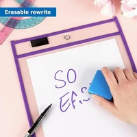Pochette transparente effaçable pour enfants, pour écrire et dessiner, en plastique, fournitures scolaires, pochettes effaçables à sec