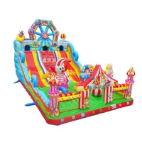 Château gonflable de saut moonwalk pour enfants, vente en gros, château gonflable, maison de fête, avec glissière d'eau