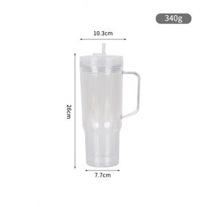 แก้วน้ำทรงสโนว์โกลบแบบสองชั้น ขนาด 40 ออนซ์ ผลิตจากพลาสติก ปลอดสาร BPA พร้อมรูเจาะสำเร็จรูปและหูจับ สำหรับงานประดิษฐ์ขายส่ง - Product Image 2