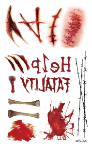 Ужасный большой рот на заказ, шрам на лицо, паук и тыква, макияж, жуткая вечеринка, татуировка, наклейка, Хэллоуин, временная татуировка - Product Image 6