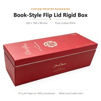 Boîte cadeau vin avec couvercle et base rigides, logo personnalisé, insert pour bouteille unique de 750 ml, emballage rouge, fabricant en gros