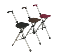 Solution de marche sécurisée : canne-chaise portable pour personnes âgées avec siège stable